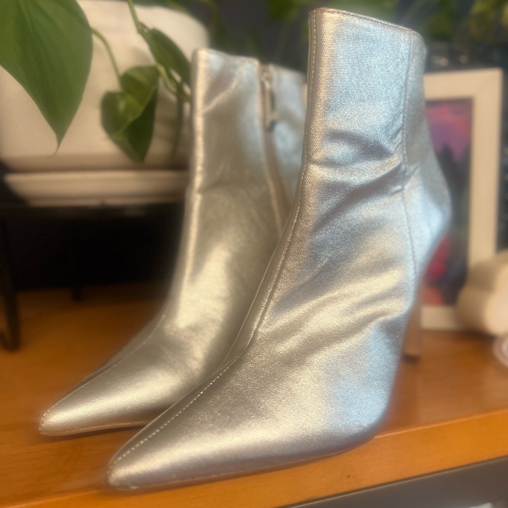 Zara Silver Ankle Boots